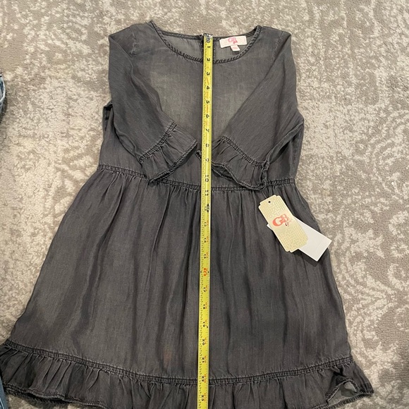 GB Girl size 6X slightly distressed solid gray ruffle dress New w/ tags - Picture 11 of 14